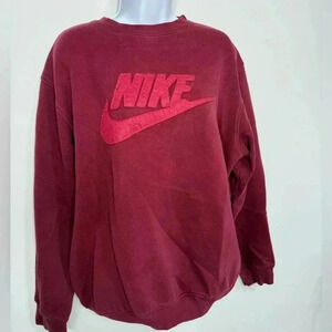 Vintage Nike Maroon Burgundy Spell Out Crewneck Size Medium